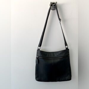 ‘margot’ Black Leather Purse